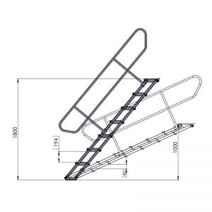 100 - 180cm Adjustable Stairs Diagram